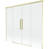 Mexen Rox Duschwand, 2-flügelig, 170 x 150 cm, transparent, gebürstetes Gold - 8C9-170-002-55-00
