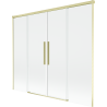 Mexen Rox mampara de baño de 2 hojas correderas 170 x 150 cm, transparente, dorado cepillado - 8C9-170-002-55-00