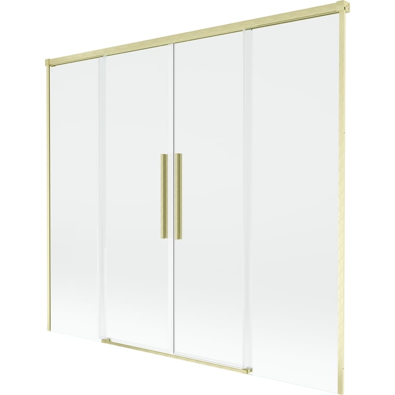 Mexen Rox dvoslojni klizni paravan za kadu 180 x 150 cm, proziran, zlatno brušen - 8C9-180-002-55-00