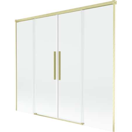Mexen Rox 2-panel sliding shower screen 180 x 150 cm, transparent, brushed gold - 8C9-180-002-55-00