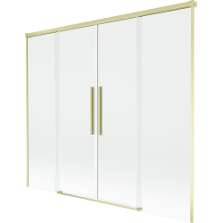 Mexen Rox 2-panel sliding shower screen 190 x 150 cm, transparent, brushed gold - 8C9-190-002-55-00