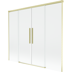 Mexen Rox paravento per vasca da bagno 2-ante scorrevole 190 x 150 cm, trasparente, oro spazzolato - 8C9-190-002-55-00