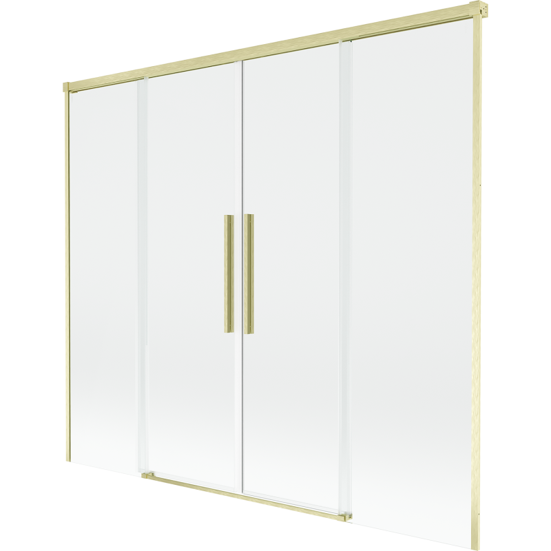 Mexen Rox mampara de bañera corredera de 2 hojas 190 x 150 cm, transparente, oro cepillado - 8C9-190-002-55-00