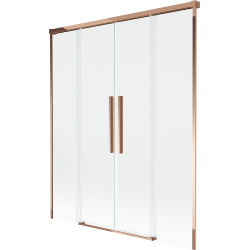 Mexen Rox klizna za kadu 2-krilna klizna 140 x 150 cm, prozirna, ružičasto zlato - 8C9-140-002-60-00