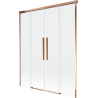 Mexen Rox Badewannenabtrennung 2-flügelig, verschiebbar 150 x 150 cm, transparent, Roségold - 8C9-150-002-60-00