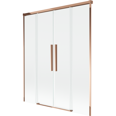 Mexen Rox pare-douche à 2 battants coulissants 160 x 150 cm, transparent, or rose - 8C9-160-002-60-00