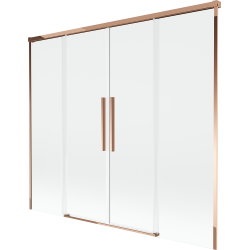 Mexen Rox 2-panel sliding bathtub screen 170 x 150 cm, transparent, rose gold - 8C9-170-002-60-00