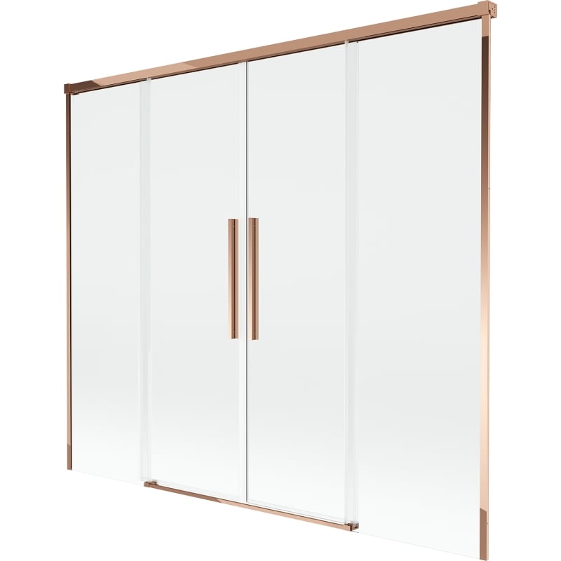 Mexen Rox vannitoa kahe-osaline liuguks 170 x 150 cm, läbipaistev, roosa kuld - 8C9-170-002-60-00