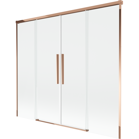 Mexen Rox badwand 2-delig schuifbaar 170 x 150 cm, transparant, roségoud - 8C9-170-002-60-00