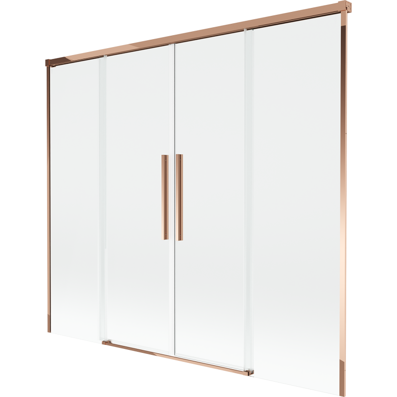 Mexen Rox dubbelvleugelige douchewand 180 x 150 cm, transparant, roze goud - 8C9-180-002-60-00