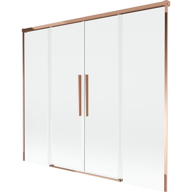 Mexen Rox Badevorhang, 2-flügelig, verschiebbar, 190 x 150 cm, transparent, Roségold - 8C9-190-002-60-00