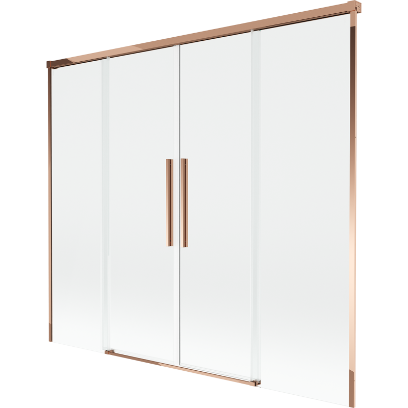 Mexen Rox mampara de ducha 2 hojas correderas 190 x 150 cm, transparente, oro rosa - 8C9-190-002-60-00