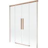Mexen Rox shower screen 2-wing sliding 140 x 150 cm, transparent, brushed copper - 8C9-140-002-65-00