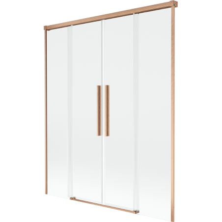 Mexen Rox badwand 2-delige schuifbare 160 x 150 cm, transparant, geborsteld koper - 8C9-160-002-65-00