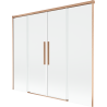 Mexen Rox zweiteiliger, ausziehbarer Duschschirm 170 x 150 cm, transparent, gebürstetes Kupfer - 8C9-170-002-65-00