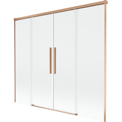 Mexen Rox ducheira de duche de 2 painéis deslizantes 190 x 150 cm, transparente, cobre escovado - 8C9-190-002-65-00