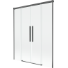 Mexen Rox mampara de ducha de 2 alas deslizantes 150 x 150 cm, transparente, gris metálico cepillado - 8C9-150-002-66-00