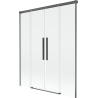 Mexen Rox Duschabtrennung 2-flügelig schiebbar 160 x 150 cm, transparent, gebürstetes Gun Gray - 8C9-160-002-66-00