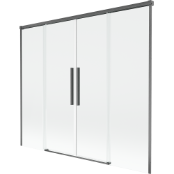 Mexen Rox 2-panel sliding bathtub screen 170 x 150 cm, transparent, brushed gun gray - 8C9-170-002-66-00