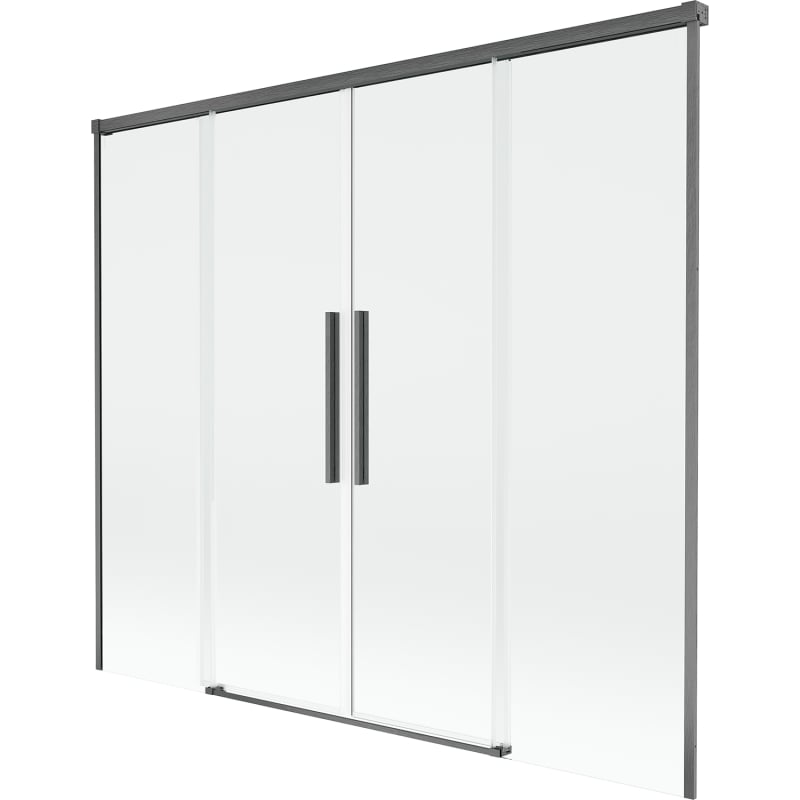 Mexen Rox 2-osaline liugklaasist vannipaneel 170 x 150 cm, läbipaistev, reljeefse gun gray viimistlusega - 8C9-170-002-66-00