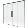 Mexen Rox Duschwand 2-flügelig verschiebbar 170 x 150 cm, transparent, gebürstetes Gun Gray - 8C9-170-002-66-00