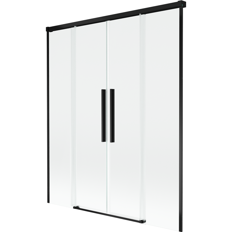 Mexen Rox 2-flügelige verschiebbare Badewannenfaltwand 140 x 150 cm, transparent, schwarz - 8C9-140-002-70-00