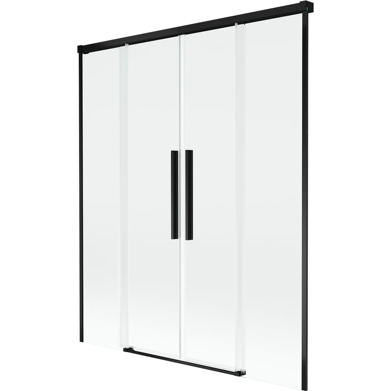 Mexen Rox klizni paravan za kupaonicu 2-krilni klizni 140 x 150 cm, proziran, crni - 8C9-140-002-70-00
