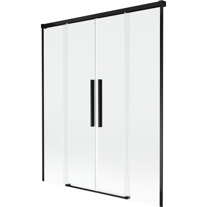 Mexen Rox parawan nawannowy 2-skrzydłowy rozsuwany 160 x 150 cm, transparent, czarny - 8C9-160-002-70-00