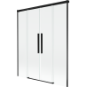 Mexen Rox parawan nawannowy 2-skrzydłowy rozsuwany 160 x 150 cm, transparent, czarny - 8C9-160-002-70-00