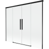 Mexen Rox 2-vleugelige uitschuifbare badwand 180 x 150 cm, transparant, zwart - 8C9-180-002-70-00