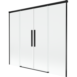Mexen Rox 2-wing folding bath screen 190 x 150 cm, transparent, black - 8C9-190-002-70-00