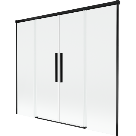 Mexen Rox parede de banho dupla deslizante 190 x 150 cm, transparente, preto - 8C9-190-002-70-00