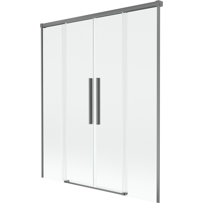 Mexen Rox parawan nawannowy 2-skrzydłowy rozsuwany 140 x 150 cm, transparent, gun metal - 8C9-140-002-95-00