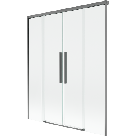 Mexen Rox parawan nawannowy 2-skrzydłowy rozsuwany 140 x 150 cm, transparent, gun metal - 8C9-140-002-95-00