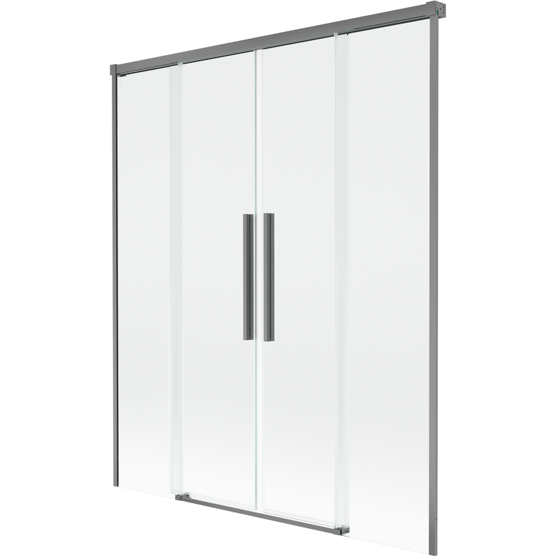 Mexen Rox paratia per vasca da bagno a 2 ante scorrevoli 150 x 150 cm, trasparente, gun metal - 8C9-150-002-95-00