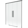 Mexen Rox Duschabtrennung, 2-flügelig, verschiebbar, 150 x 150 cm, transparent, Gun Metal - 8C9-150-002-95-00