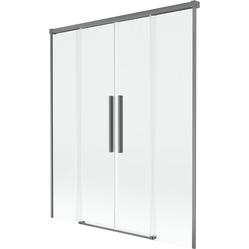 Mexen Rox paroi de baignoire à 2 volets coulissants 160 x 150 cm, transparent, gun metal - 8C9-160-002-95-00