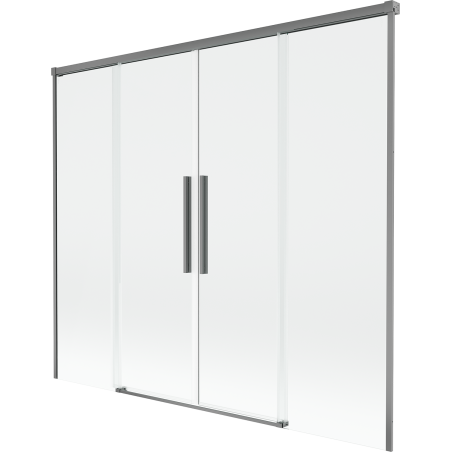 Mexen Rox parawan nawannowy 2-skrzydłowy rozsuwany 170 x 150 cm, transparent, gun metal - 8C9-170-002-95-00