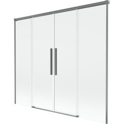 Mexen Rox klizni paravan za kadu s dva krila 180 x 150 cm, proziran, gun metal - 8C9-180-002-95-00