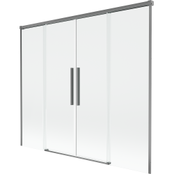 Mexen Rox 2-panel sliding shower screen 190 x 150 cm, transparent, gun metal - 8C9-190-002-95-00