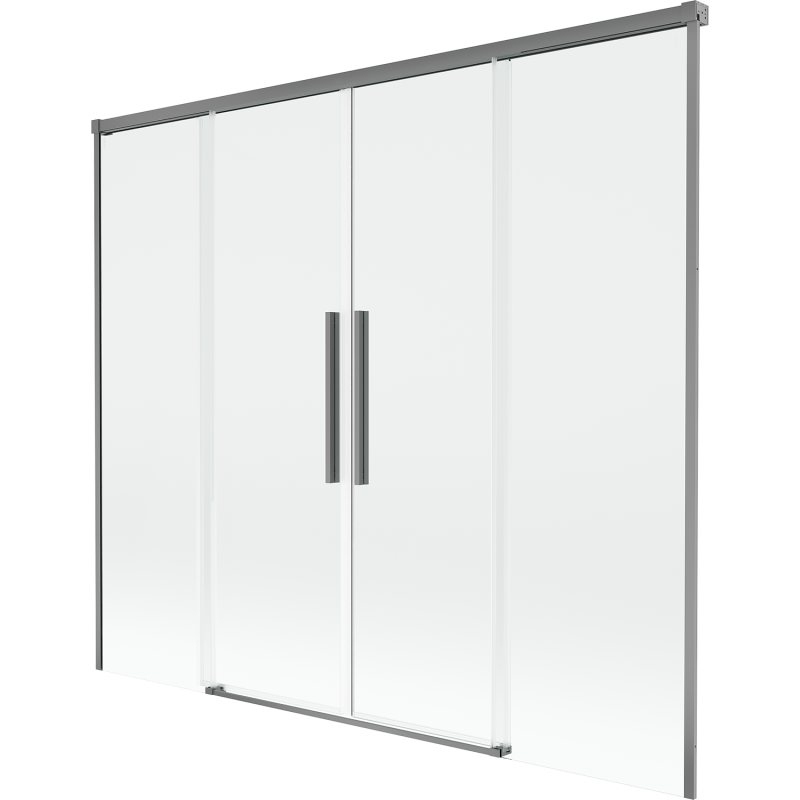Mexen Rox Badewannenabtrennung 2-teilig verschiebbar 190 x 150 cm, transparent, Gun Metal - 8C9-190-002-95-00