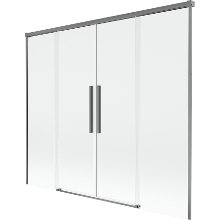 Mexen Rox Badewannenabtrennung 2-teilig verschiebbar 190 x 150 cm, transparent, Gun Metal - 8C9-190-002-95-00