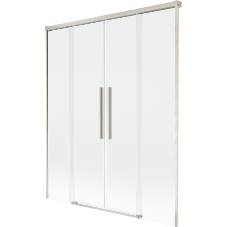 Mexen Rox shower screen 2-wing sliding 140 x 150 cm, transparent, brushed nickel - 8C9-140-002-97-00