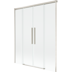 Mexen Rox divstāvu vannas ekrāns 2 spārnu izbīdāms 150 x 150 cm, caurspīdīgs, slīpēts niķelis - 8C9-150-002-97-00