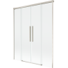 Mexen Rox Badewannenabtrennung 2-flügelig verschiebbar 150 x 150 cm, transparent, gebürsteter Nickel - 8C9-150-002-97-00