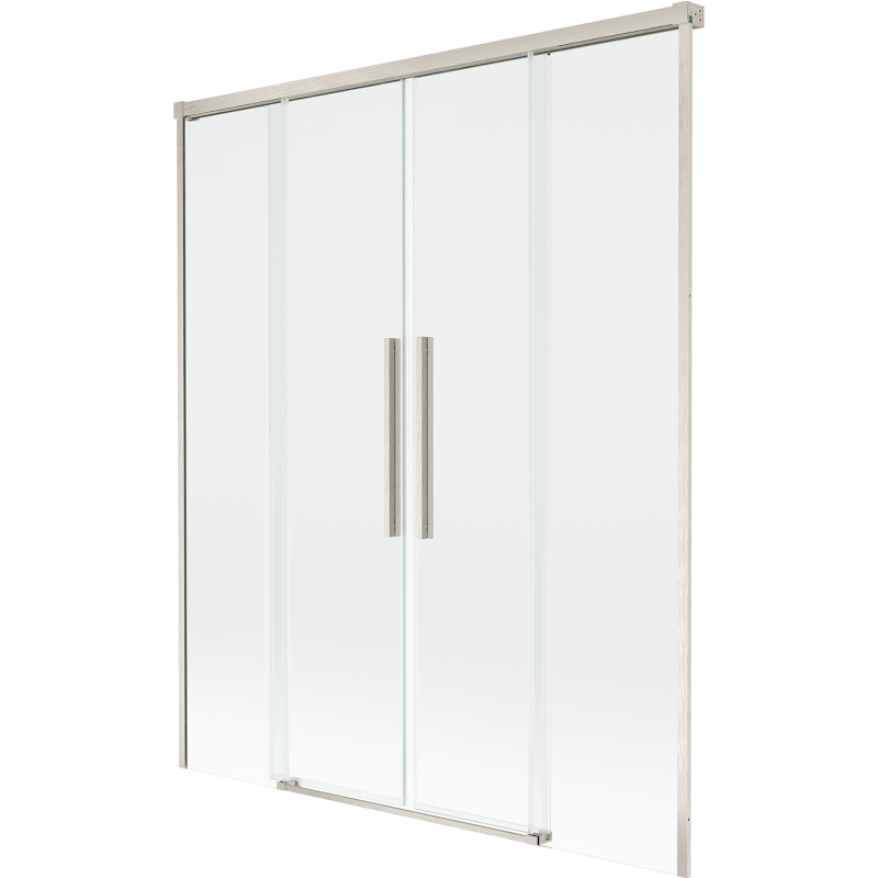 Mexen Rox 2-siipinen liukuva suihkuseinä 160 x 150 cm, läpinäkyvä, harjattu nikkeli - 8C9-160-002-97-00