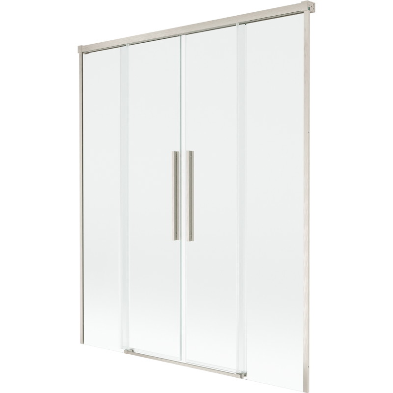 Mexen Rox dvokrilni klizni zaslon za kadu 160 x 150 cm, proziran, brušeni nikal - 8C9-160-002-97-00