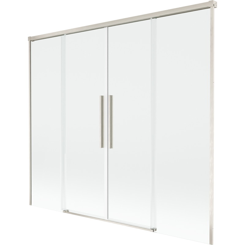 Mexen Rox dvosklopni klizni paravan za kadu 170 x 150 cm, proziran, brušeni nikal - 8C9-170-002-97-00