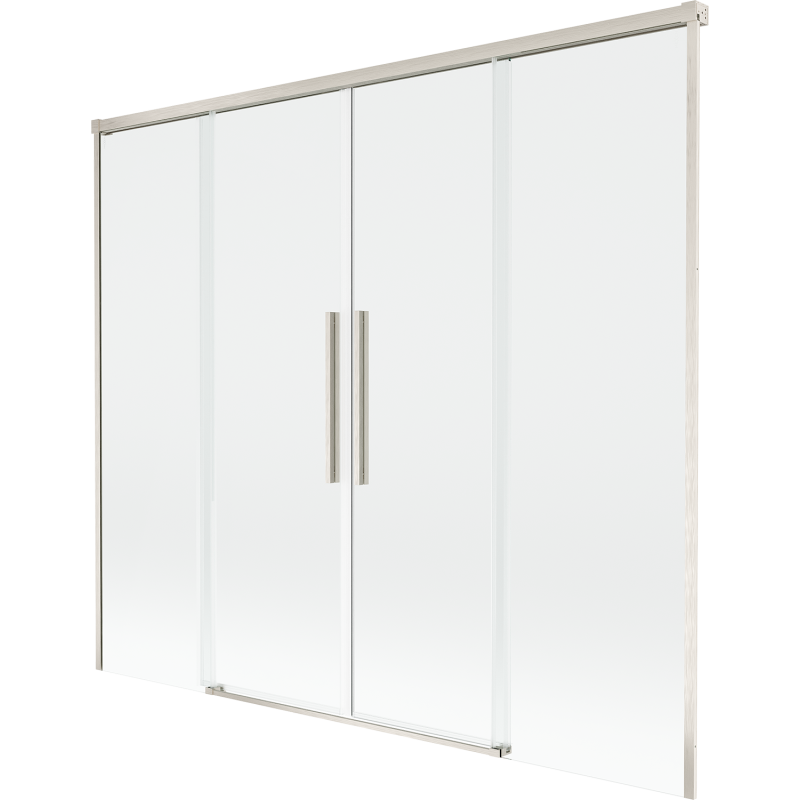 Mexen Rox mampara de baño de 2 puertas correderas 170 x 150 cm, transparente, níquel cepillado - 8C9-170-002-97-00