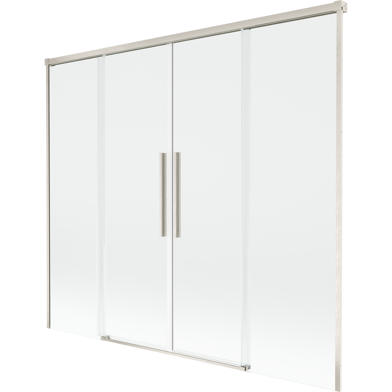 Mexen Rox skärm för badkar 2-delad skjutbar 170 x 150 cm, transparent, borstat nickel - 8C9-170-002-97-00